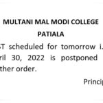 MST of April 30, 2022 Postponed