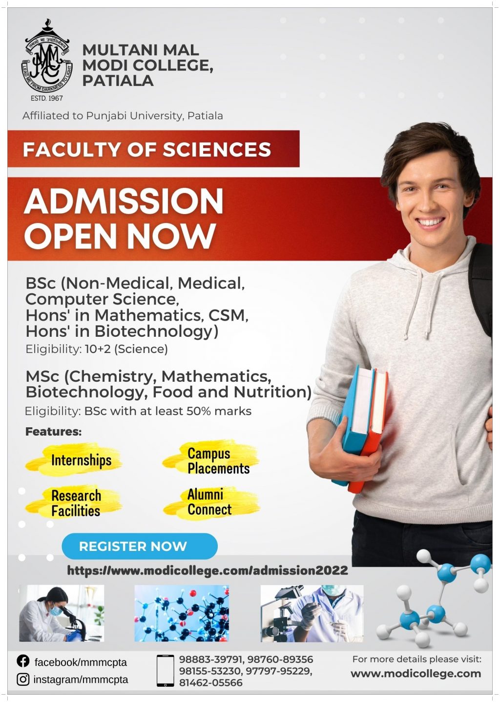 Admission Flyer Faculty of Sciences